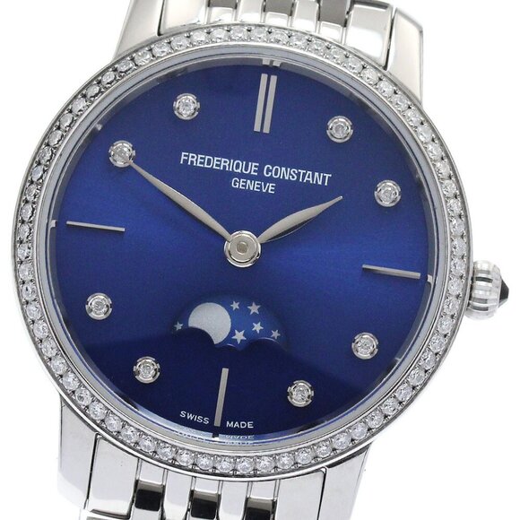 FREDERIQUE CONSTANT Slim line FC-206X1SD5/6 blue Dial Quartz Ladies Watch_ - Picture 1 of 11